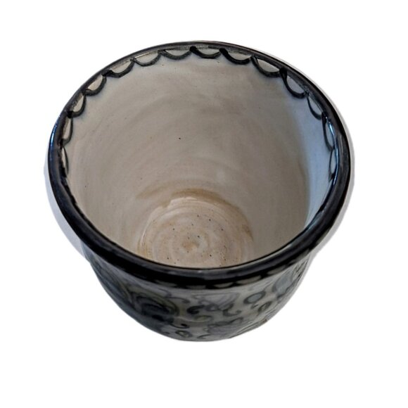 Hand Painted Studio Art Pottery Peacock 9oz Mug Cup - Picture 8 of 10